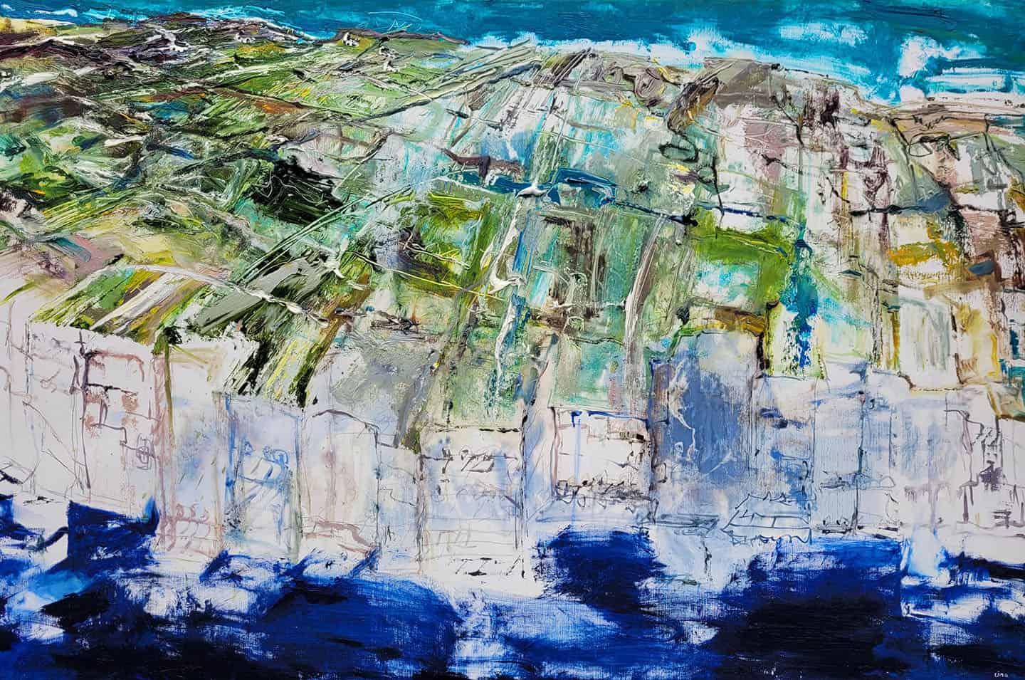 Aran Island Terrain And Cliffs | Una O'Grady Paintings