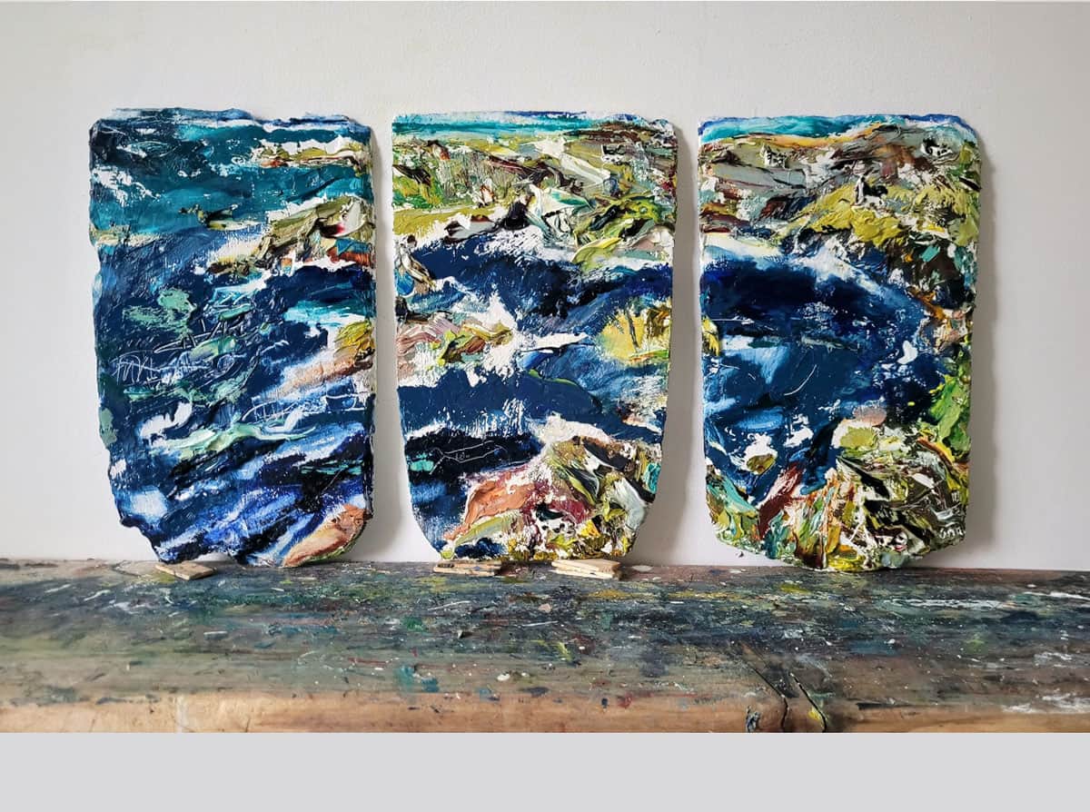 Atlantic Drive Memories on Slate on shelf -- Una O Grady Paintings
