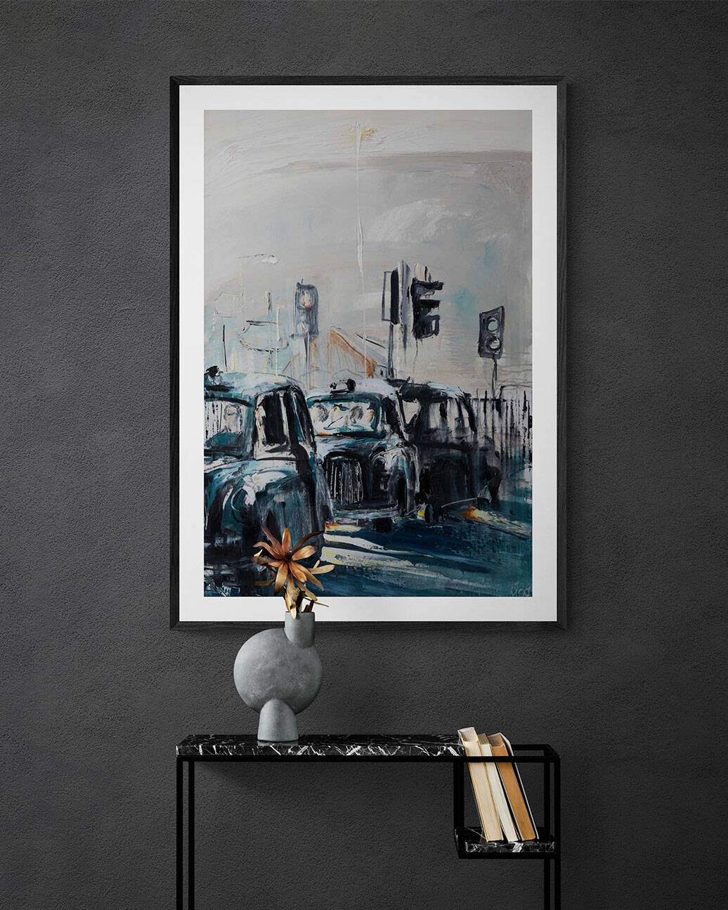 Black Taxis At Milfield -- Una O Grady Paintings