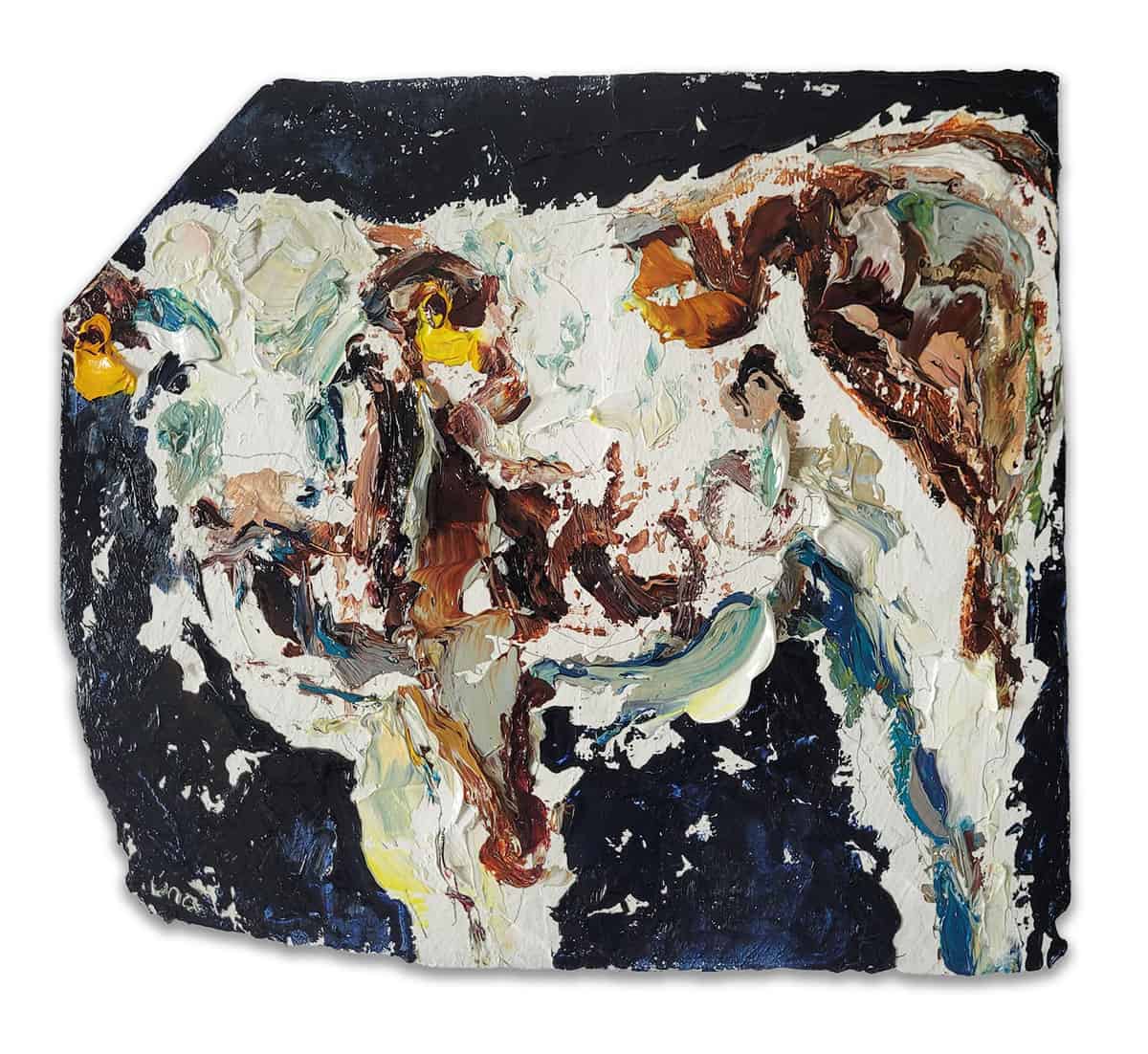 Bull Calf on slate -- Una O Grady Paintings