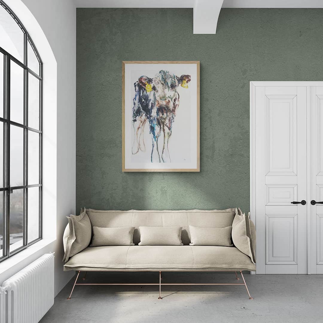 Calf Eyes hanging in sophisticated living room -- Una O Grady Paintings