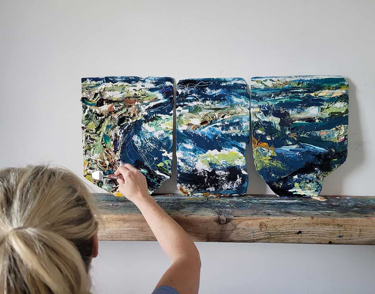 Connemara Colours on Slate mounted on shelf with Una -- Una O Grady Paintings