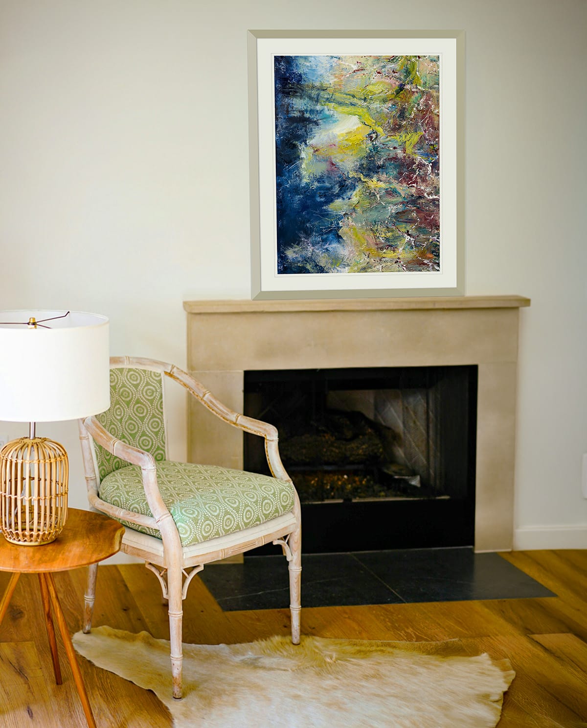 Curling Stone Walls Atlantic Coast painting on wall -- una o grady paintings