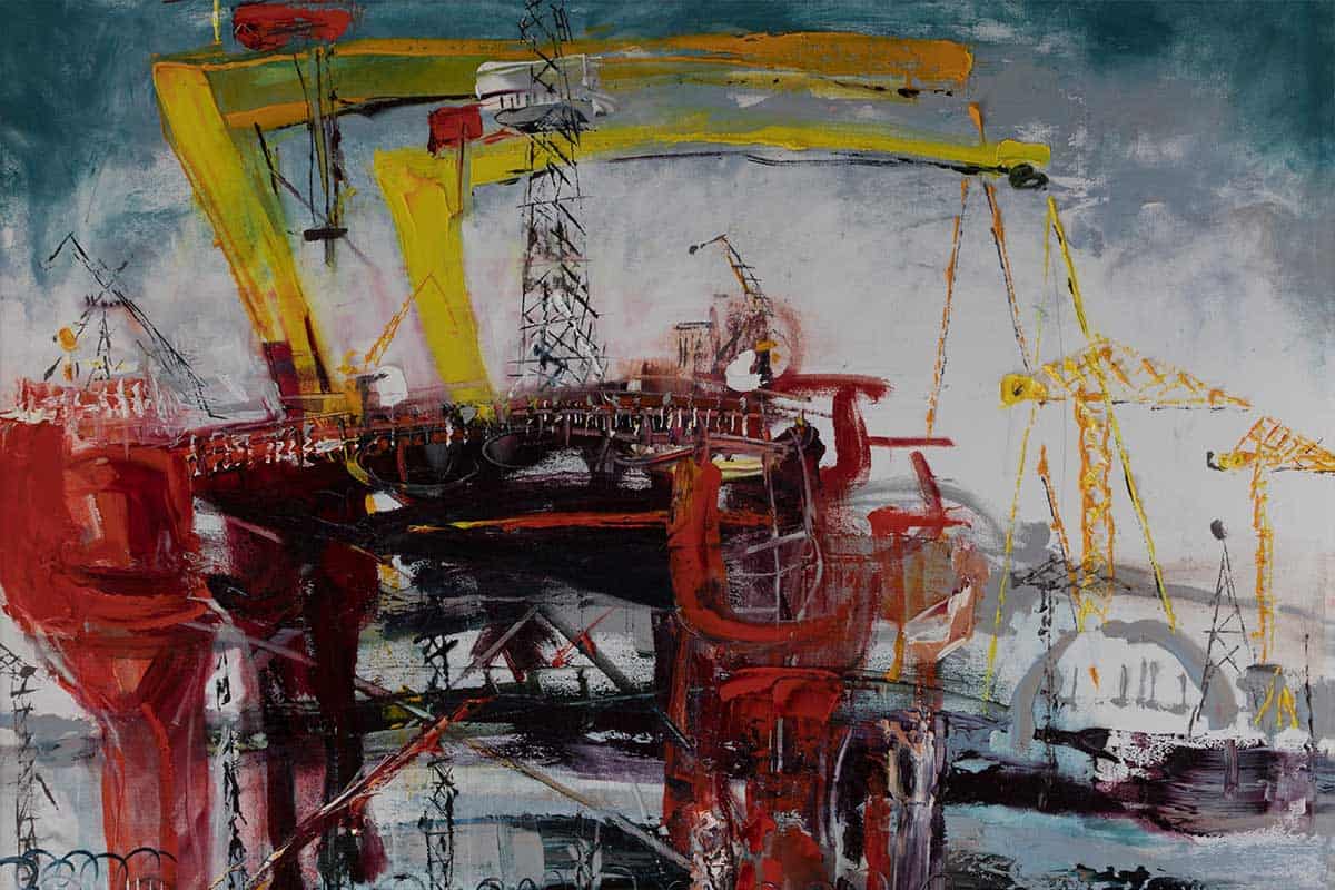 Oil Rig In Belfast Harbour -- Una-O Grady Paintings