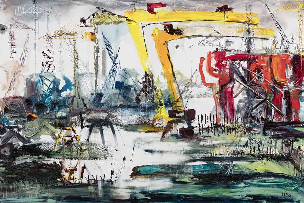 Oil Rig In The Docks -- Una O Grady Paintings
