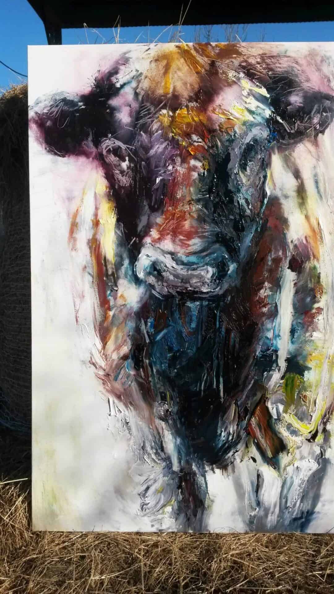 Red Fella on straw -- Una O Grady Paintings