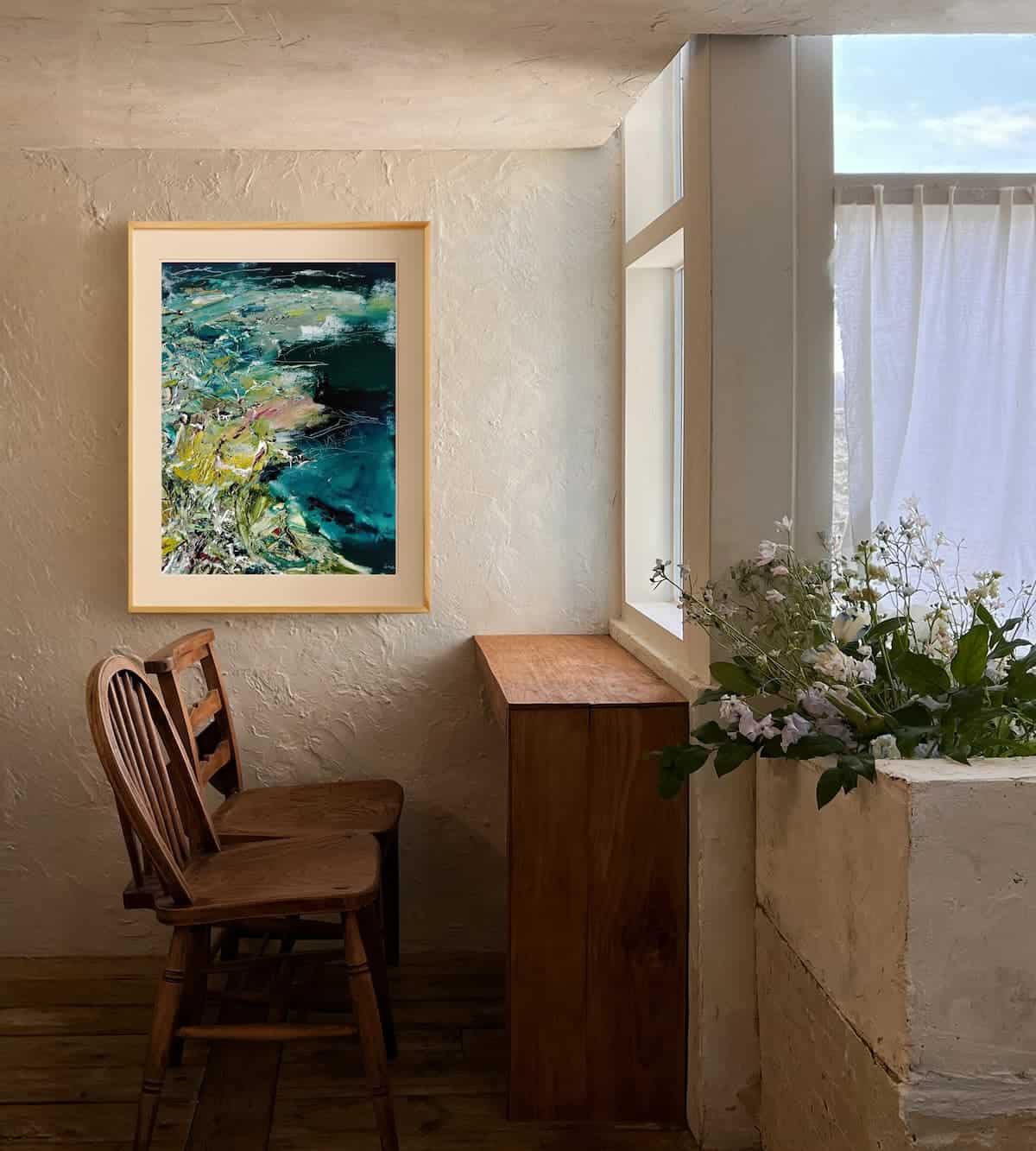 Stony Shores, Wild Atlantic Way painting hanging in cottage