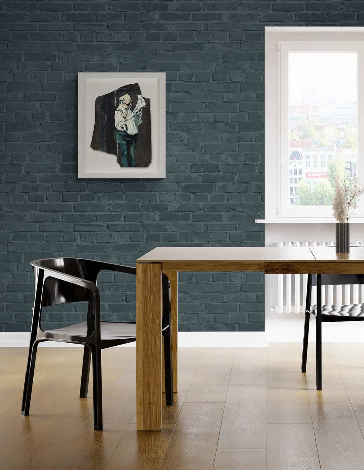 Studying The Form on slate framed hanging in living room -- Una O Grady Paintings