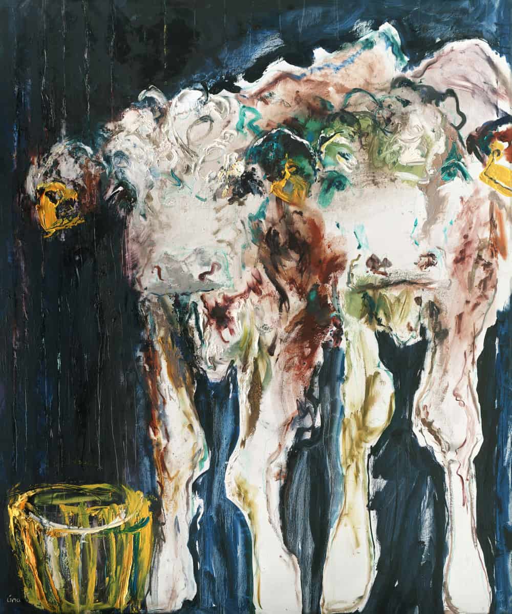 Yellow Bucket In The Calf Shed -- Una O Grady Paintings